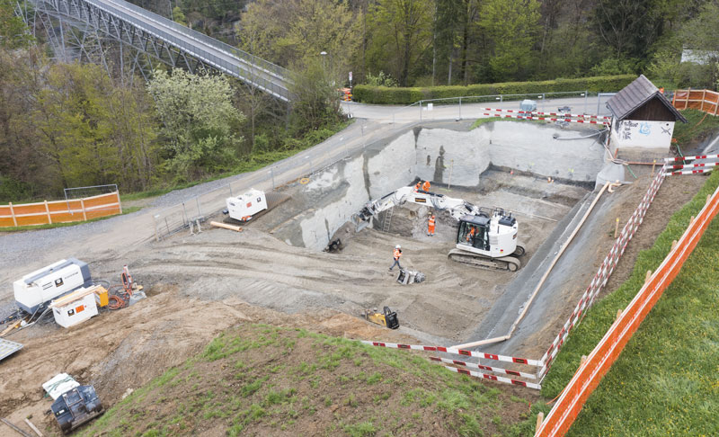Aushub Abwasserpumpwerk Blatten