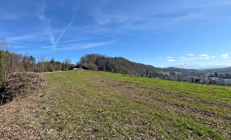Baufeld mit spektakulärem Blick auf den Säntis